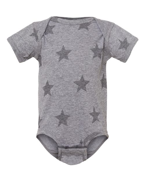 Infant Star Print Bodysuit - Granite Heather Star