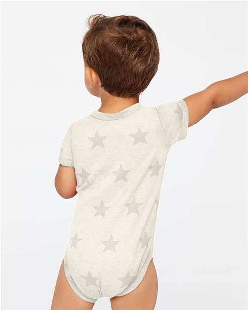 Infant Star Print Bodysuit - Natural Heather Star