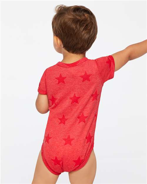 Infant Star Print Bodysuit - Red Star
