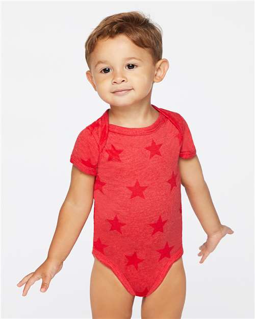 Infant Star Print Bodysuit - Red Star