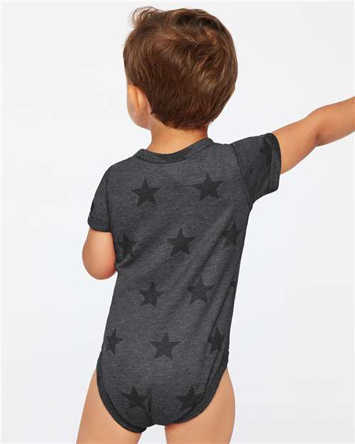 Infant Star Print Bodysuit - Smoke Star