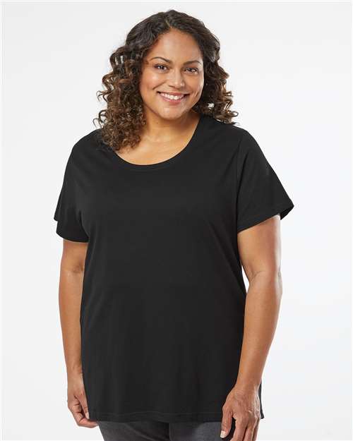 Women's Curvy Collection Fine Jersey Tee - Blended Black