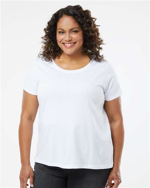 Women's Curvy Collection Fine Jersey Tee - Blended White