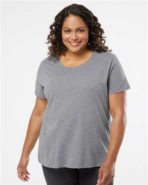 Women's Curvy Collection Fine Jersey Tee - Granite Heather