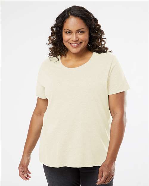 Women's Curvy Collection Fine Jersey Tee - Natural Heather