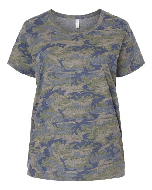 Women's Curvy Collection Fine Jersey Tee - Vintage Camo