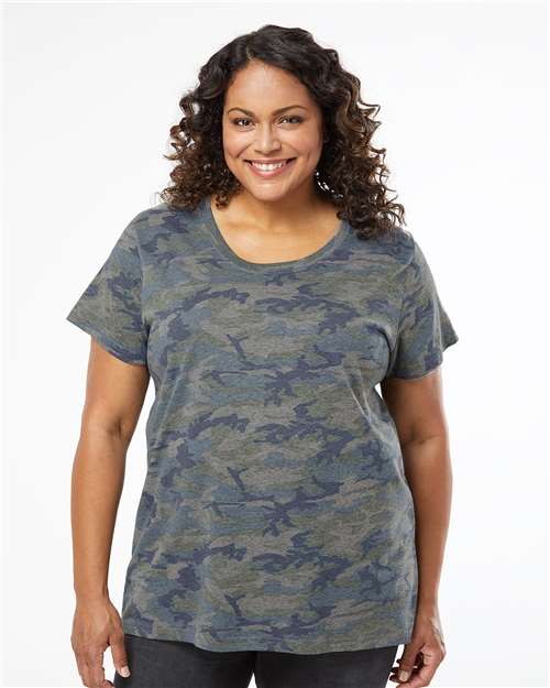 Women's Curvy Collection Fine Jersey Tee - Vintage Camo