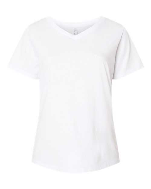 Women's Curvy Collection Fine Jersey V-Neck Tee - Blended White