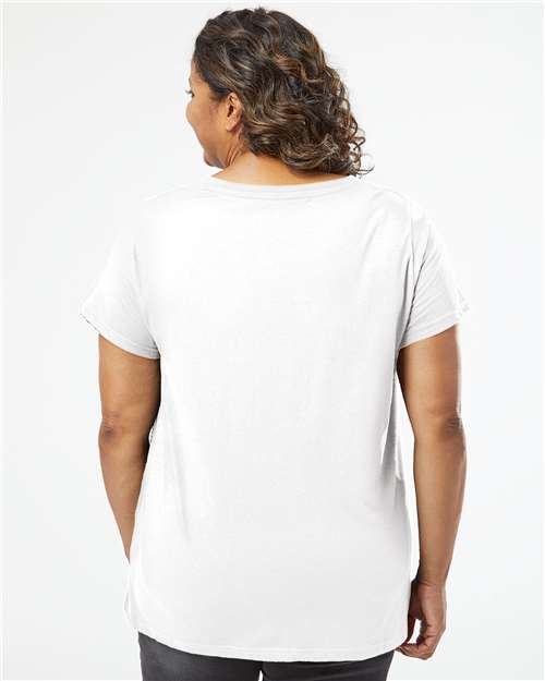 Women's Curvy Collection Fine Jersey V-Neck Tee - Blended White