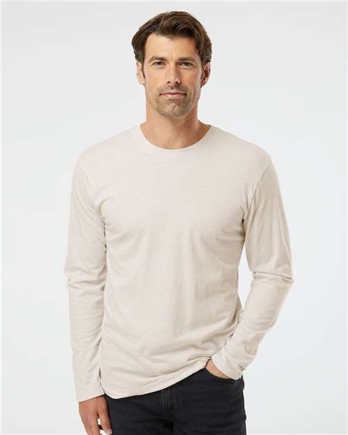Men's Fine Jersey Long Sleeve Tee - Natural Heather
