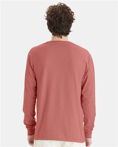 Unisex Garment-Dyed Long Sleeve T-Shirt - Nantucket Red