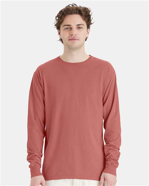 Unisex Garment-Dyed Long Sleeve T-Shirt - Nantucket Red