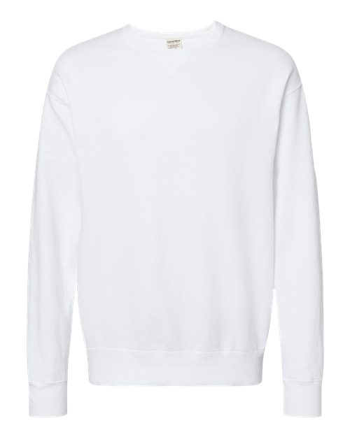 Unisex Garment-Dyed Crewneck Sweatshirt - White