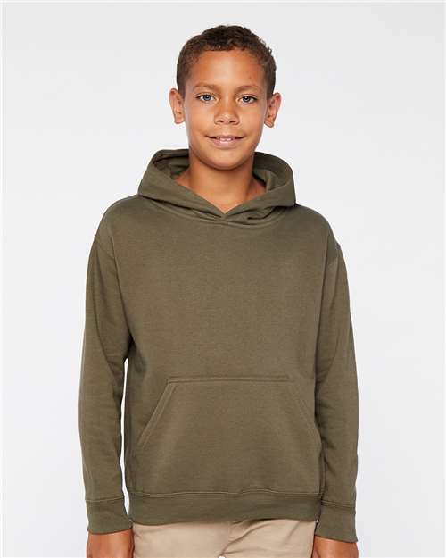 Youth Fleece Hoodie Sweatshirt - Military Green