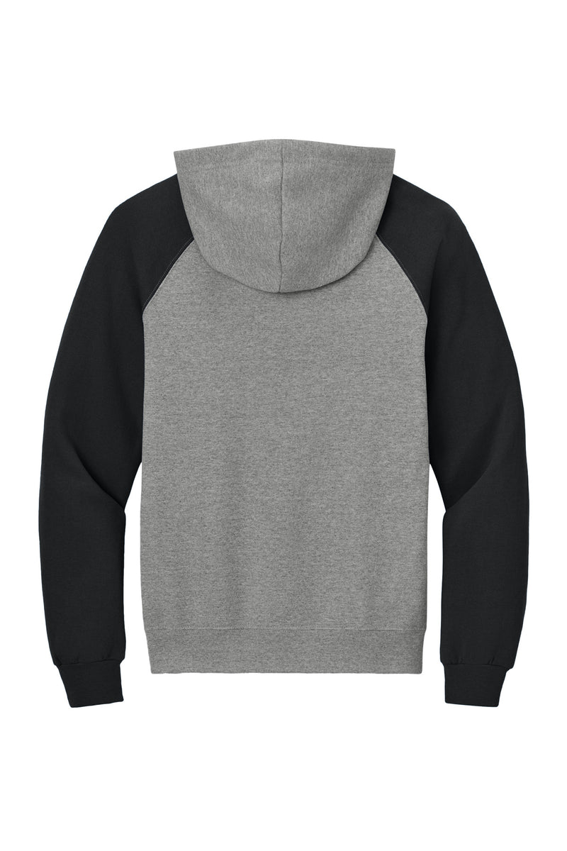 Jerzees Unisex NuBlend Colorblock Raglan Hoodie Sweatshirt - Oxford/ Black