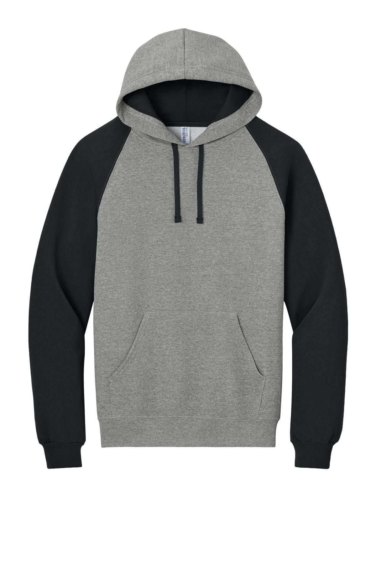 Jerzees Unisex NuBlend Colorblock Raglan Hoodie Sweatshirt - Oxford/ Black