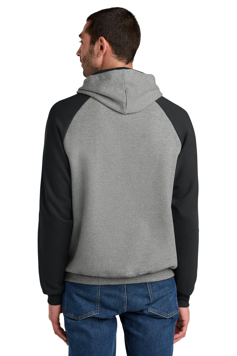 Jerzees Unisex NuBlend Colorblock Raglan Hoodie Sweatshirt - Oxford/ Black