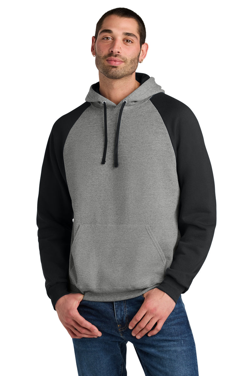 Jerzees Unisex NuBlend Colorblock Raglan Hoodie Sweatshirt - Oxford/ Black