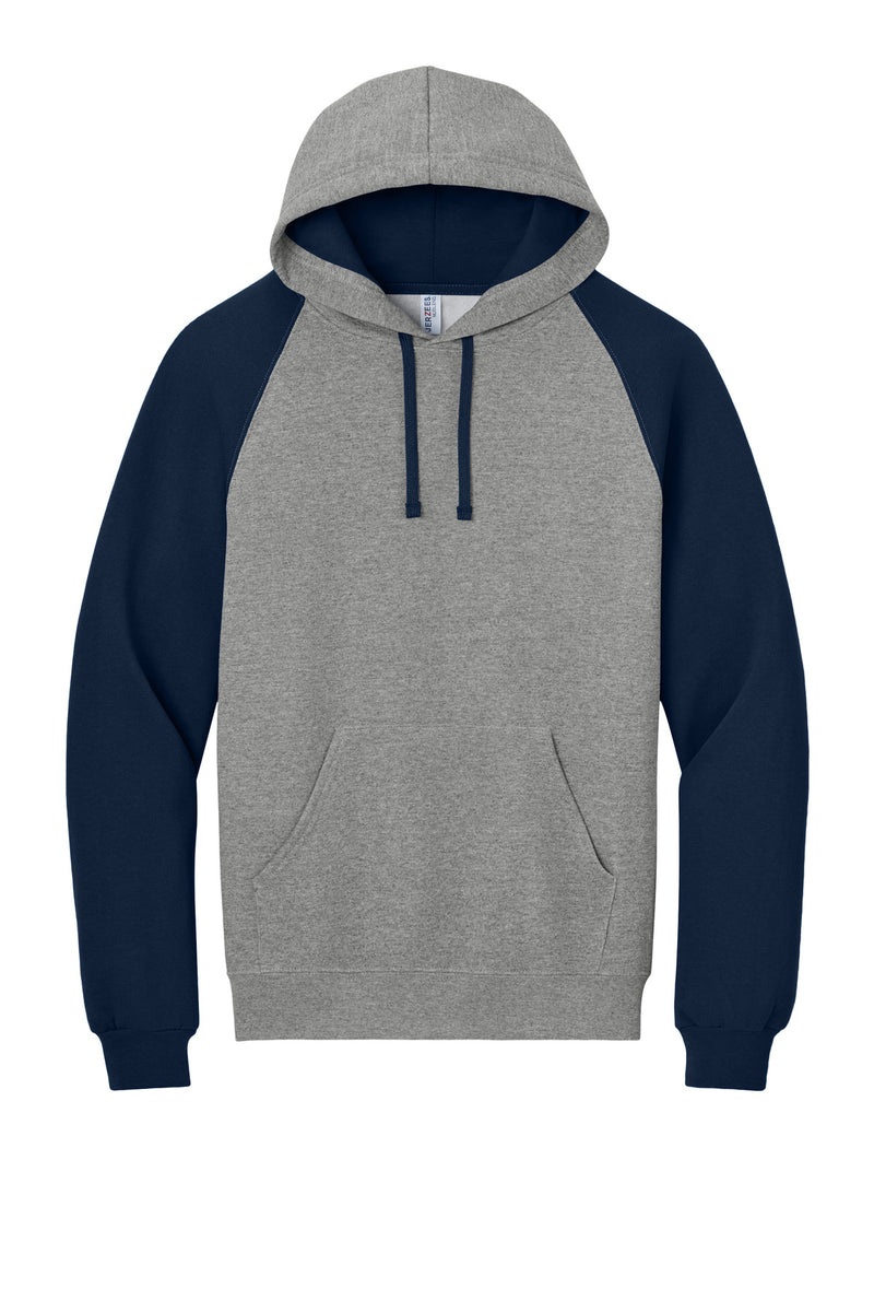 Jerzees Unisex NuBlend Colorblock Raglan Hoodie Sweatshirt - Oxford/ J. Navy