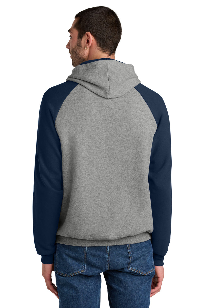 Jerzees Unisex NuBlend Colorblock Raglan Hoodie Sweatshirt - Oxford/ J. Navy