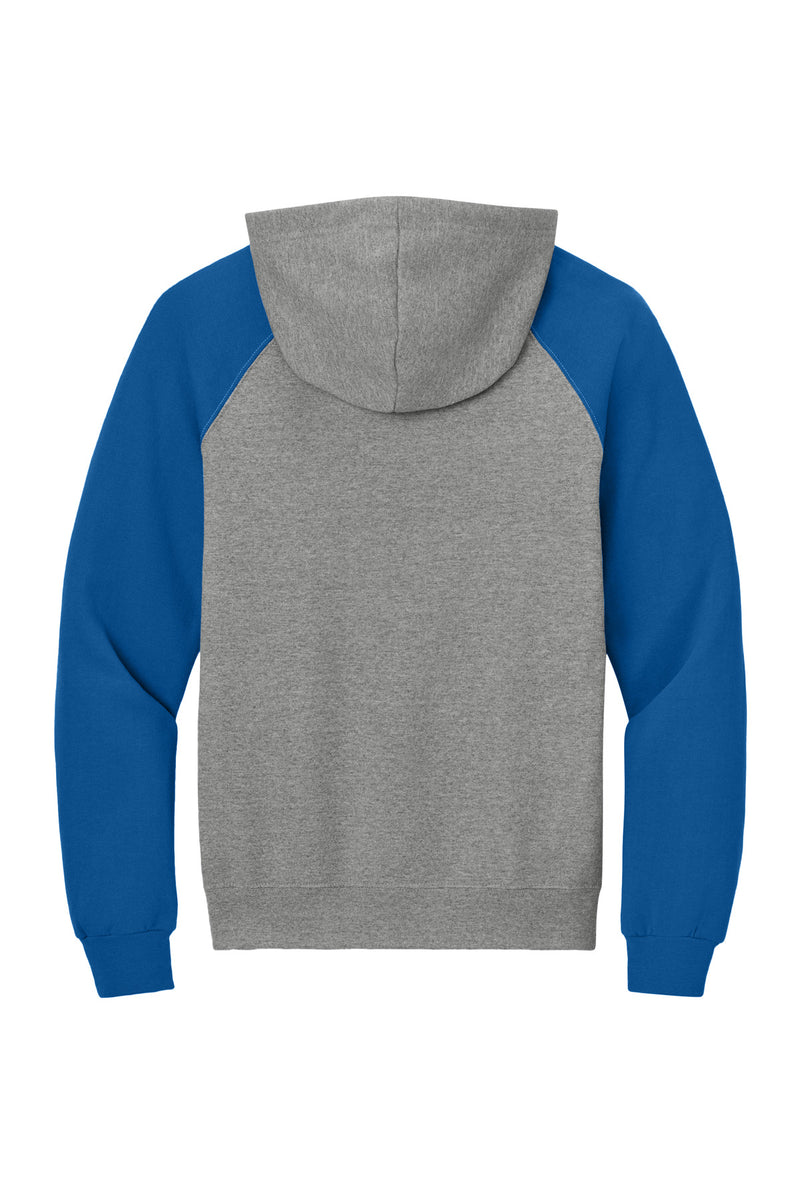 Jerzees Unisex NuBlend Colorblock Raglan Hoodie Sweatshirt - Oxford/ Royal