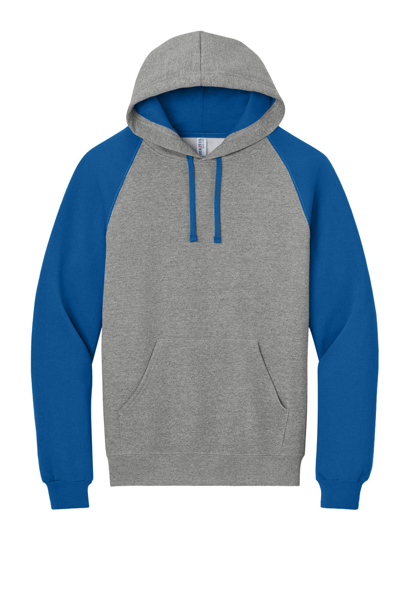 Jerzees Unisex NuBlend Colorblock Raglan Hoodie Sweatshirt - Oxford/ Royal