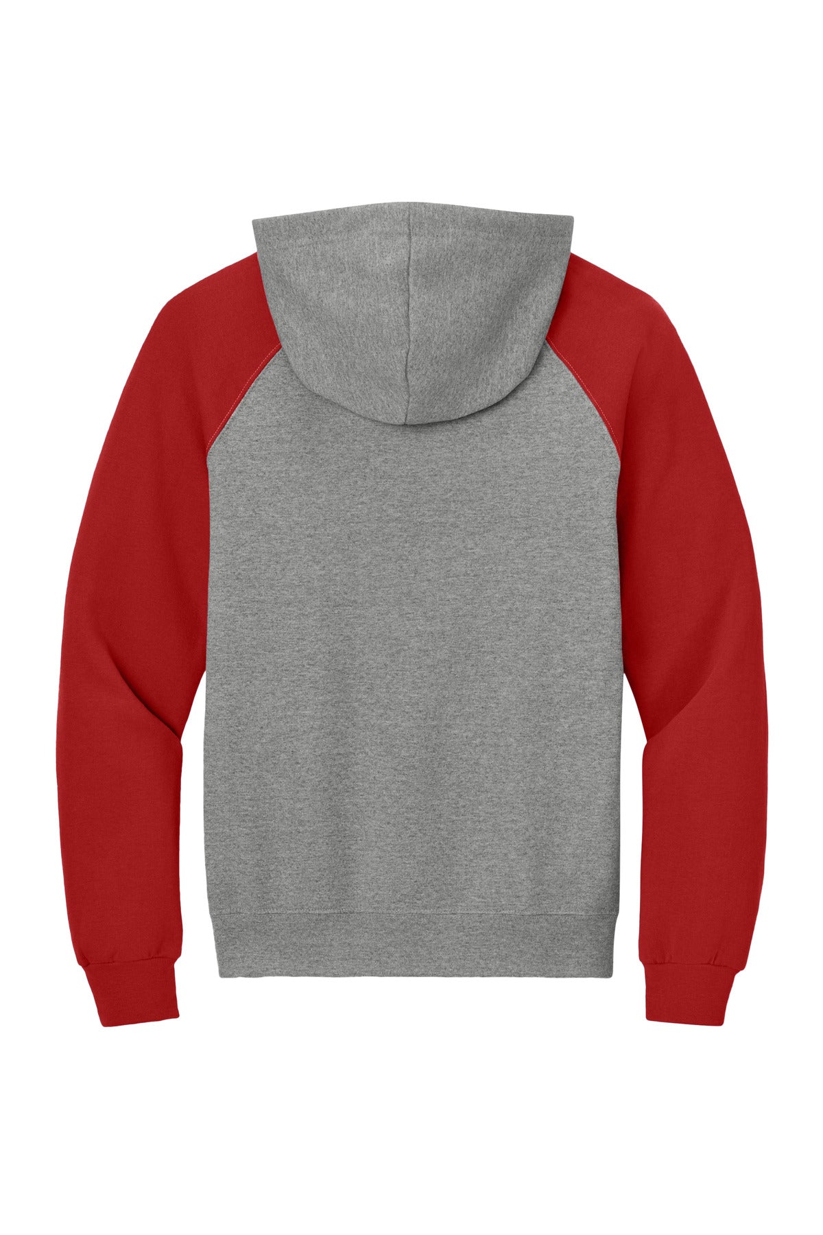 Jerzees Unisex NuBlend Colorblock Raglan Hoodie Sweatshirt - Oxford/ True Red