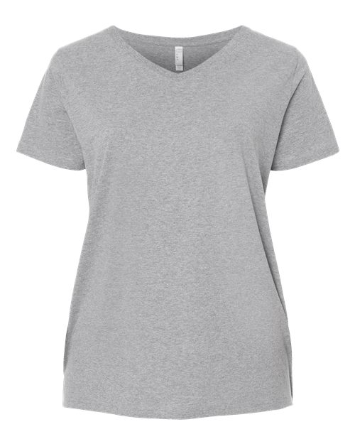 Women's Curvy Collection Fine Jersey V-Neck Tee - Heather