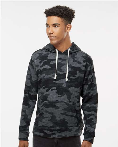 Men's Triblend Fleece Hooded Sweatshirt - Black Camo Triblend