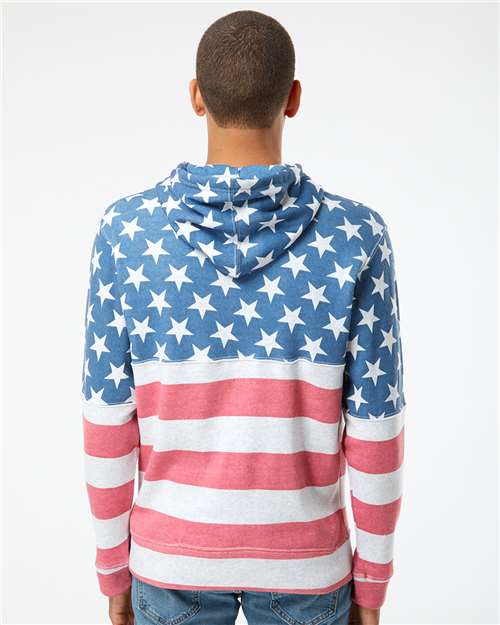 Men's Triblend Fleece Hooded Sweatshirt - Stars & Stripes Triblend