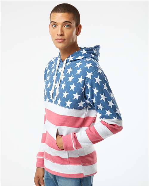 Men's Triblend Fleece Hooded Sweatshirt - Stars & Stripes Triblend