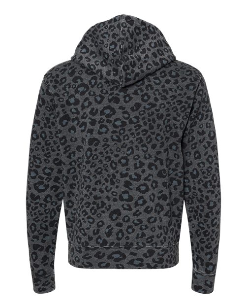 Men's Triblend Fleece Hooded Sweatshirt - Black Leopard Triblend