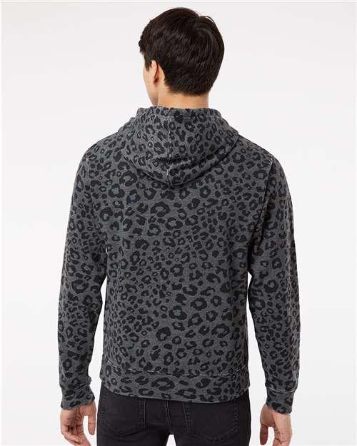 Men's Triblend Fleece Hooded Sweatshirt - Black Leopard Triblend
