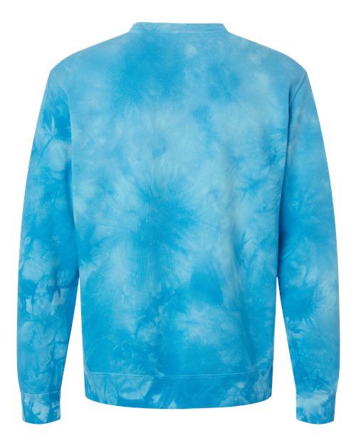 Unisex Midweight Tie-Dyed Crewneck Sweatshirt - Tie Dye Aqua Blue