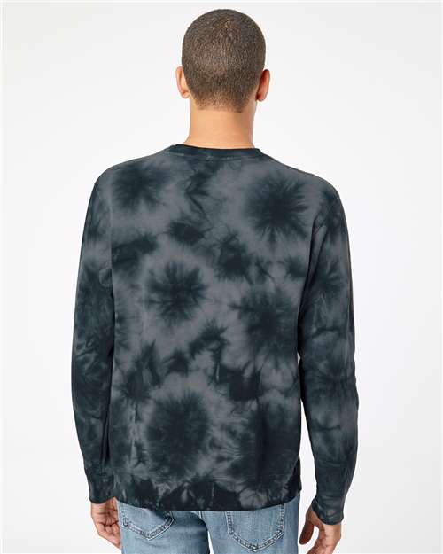 Unisex Midweight Tie-Dyed Crewneck Sweatshirt - Tie Dye Black