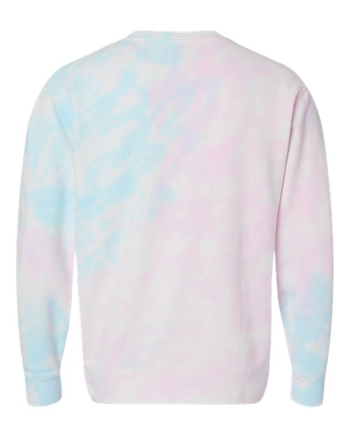 Unisex Midweight Tie-Dyed Crewneck Sweatshirt - Tie Dye Cotton Candy