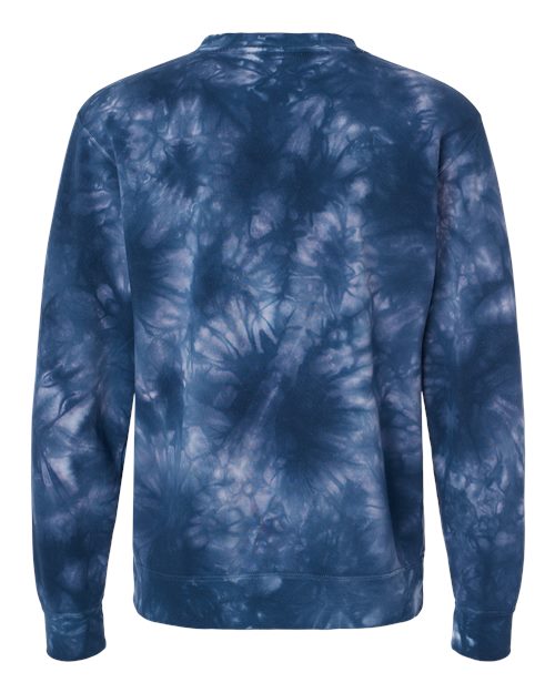 Unisex Midweight Tie-Dyed Crewneck Sweatshirt - Tie Dye Navy