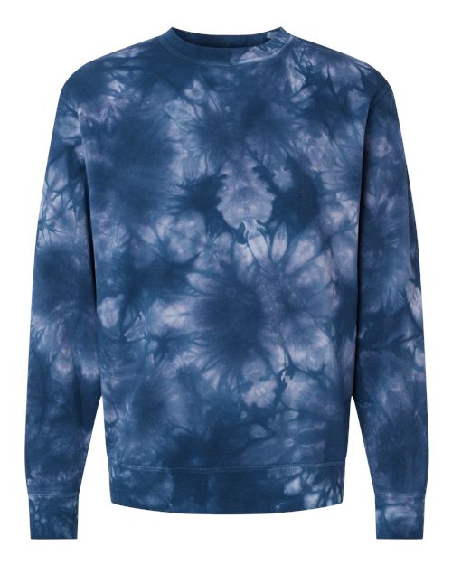 Unisex Midweight Tie-Dyed Crewneck Sweatshirt - Tie Dye Navy