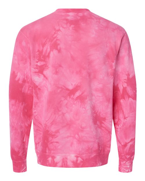 Unisex Midweight Tie-Dyed Crewneck Sweatshirt - Tie Dye Pink