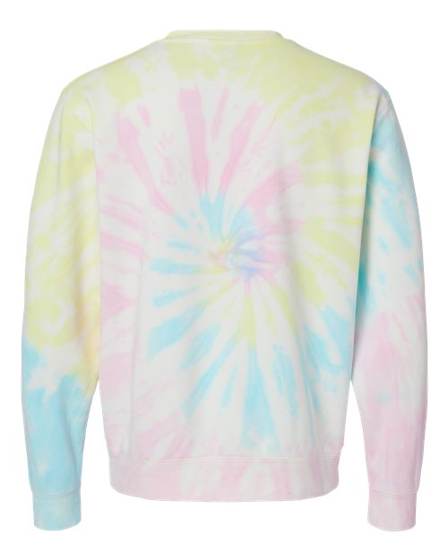 Unisex Midweight Tie-Dyed Crewneck Sweatshirt - Tie Dye Sunset Swirl