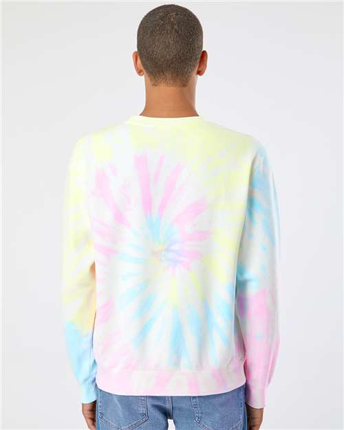Unisex Midweight Tie-Dyed Crewneck Sweatshirt - Tie Dye Sunset Swirl
