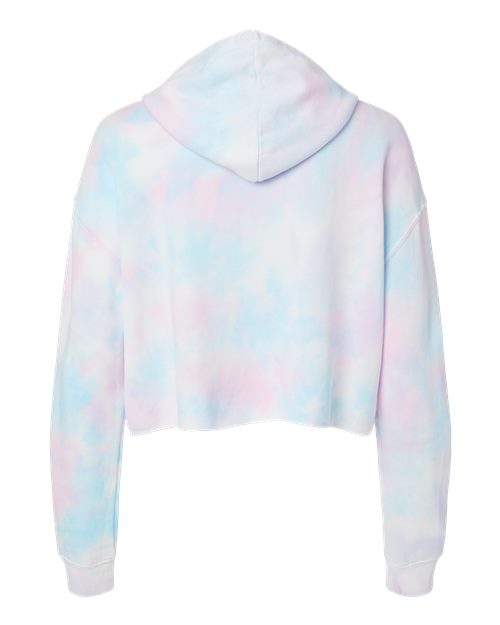 Women’s Lightweight Crop Hooded Sweatshirt - Tie Dye Cotton Candy