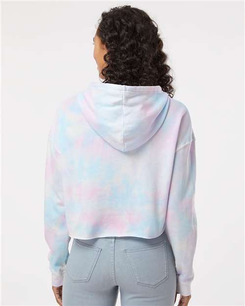 Women’s Lightweight Crop Hooded Sweatshirt - Tie Dye Cotton Candy