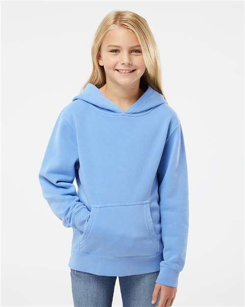Youth Midweight Pigment-Dyed Hooded Sweatshirt - Pigment Light Blue