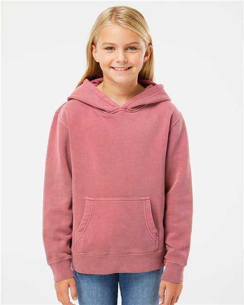Youth Midweight Pigment-Dyed Hooded Sweatshirt - Pigment Maroon
