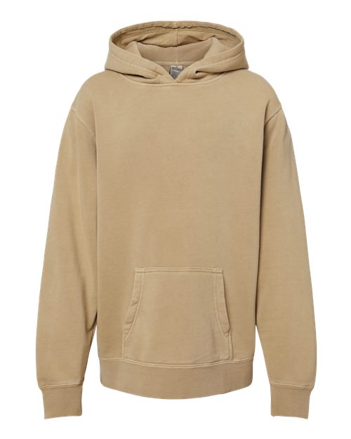 Youth Midweight Pigment-Dyed Hooded Sweatshirt - Pigment Sandstone