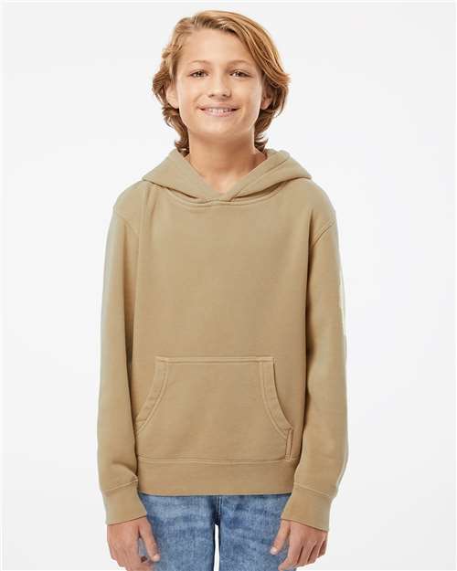 Youth Midweight Pigment-Dyed Hooded Sweatshirt - Pigment Sandstone