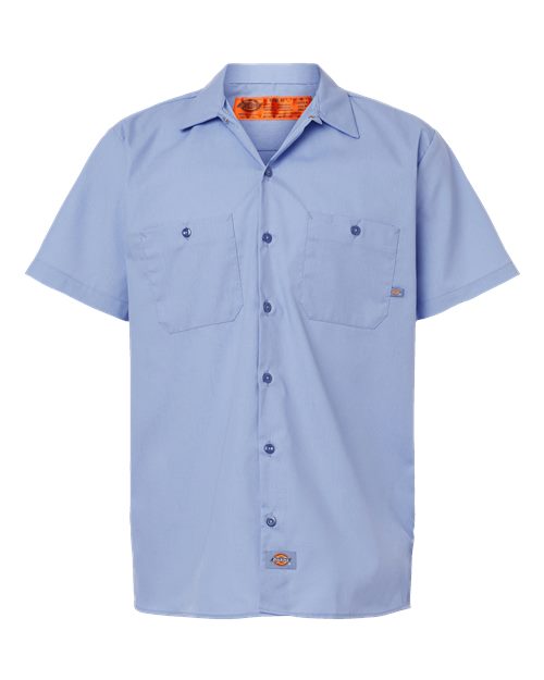 Men's Industrial Short Sleeve Work Shirt - Light Blue