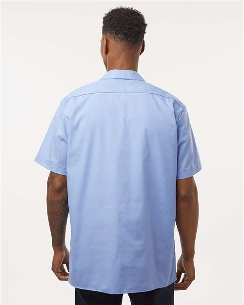 Men's Industrial Short Sleeve Work Shirt - Light Blue