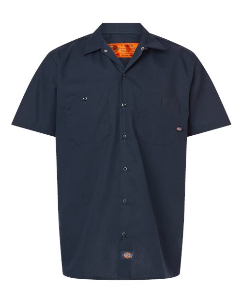 Men's Tall Industrial Short Sleeve Work Shirt - Dark Navy